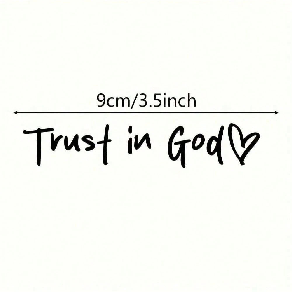 Bible Verse Christian Mirror Sticker- Trust In God, Faith, Hope, Love, Self-Adhesive Shiny Look, Teacher Gift, "Trust In God" Pattern With Heart