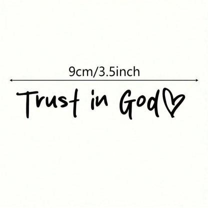 Bible Verse Christian Mirror Sticker- Trust In God, Faith, Hope, Love, Self-Adhesive Shiny Look, Teacher Gift, "Trust In God" Pattern With Heart