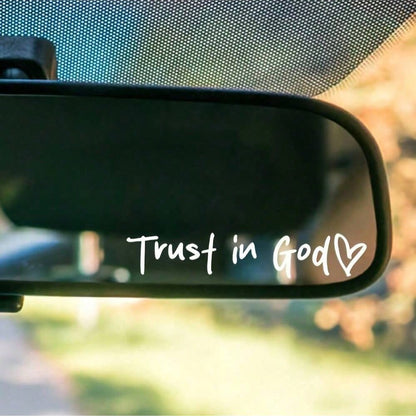 Bible Verse Christian Mirror Sticker- Trust In God, Faith, Hope, Love, Self-Adhesive Shiny Look, Teacher Gift, "Trust In God" Pattern With Heart