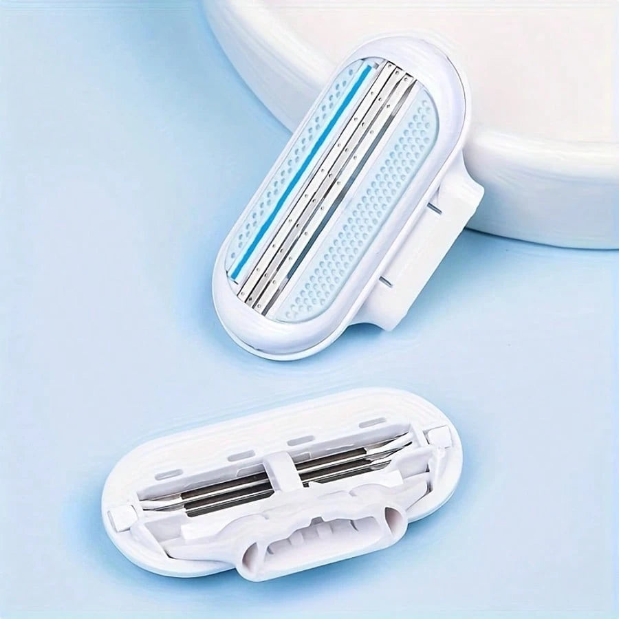 Bikini-Specific Women's Razor Triple-Layer Stainless Steel Safety Blades Replaceable Blade Head Hair Shaver For Intimate Areas, Underarms, And Leg Hair