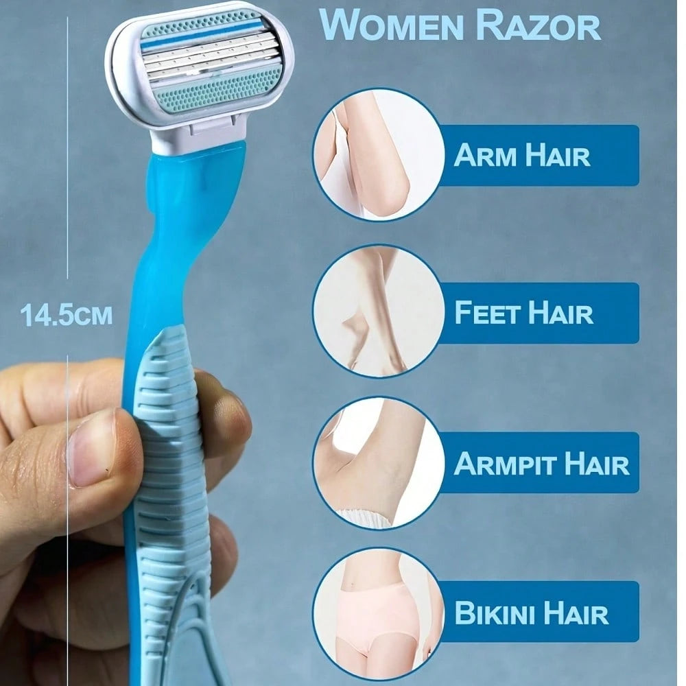 Bikini-Specific Women's Razor Triple-Layer Stainless Steel Safety Blades Replaceable Blade Head Hair Shaver For Intimate Areas, Underarms, And Leg Hair