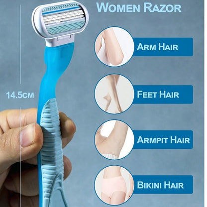 Bikini-Specific Women's Razor Triple-Layer Stainless Steel Safety Blades Replaceable Blade Head Hair Shaver For Intimate Areas, Underarms, And Leg Hair