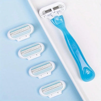 Bikini-Specific Women's Razor Triple-Layer Stainless Steel Safety Blades Replaceable Blade Head Hair Shaver For Intimate Areas, Underarms, And Leg Hair
