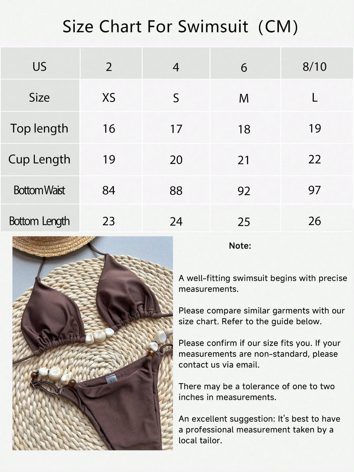 Bikinx Women's Brown Halter Backless Beaded Bikini Set With Tie Back And High Stretch Fabric