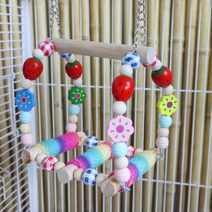 Bird Swings Toys For Parrot Parakeets – Natural Hanging Chew Toy For Conures, Budgerigars, Finches, Lovebirds, Parrots And Small Moderate-Sized Birds