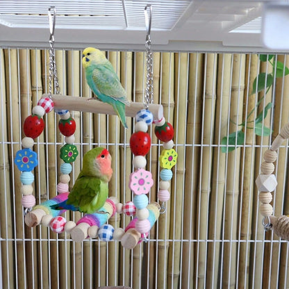 Bird Swings Toys For Parrot Parakeets – Natural Hanging Chew Toy For Conures, Budgerigars, Finches, Lovebirds, Parrots And Small Moderate-Sized Birds