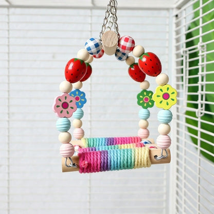 Bird Swings Toys For Parrot Parakeets – Natural Hanging Chew Toy For Conures, Budgerigars, Finches, Lovebirds, Parrots And Small Moderate-Sized Birds