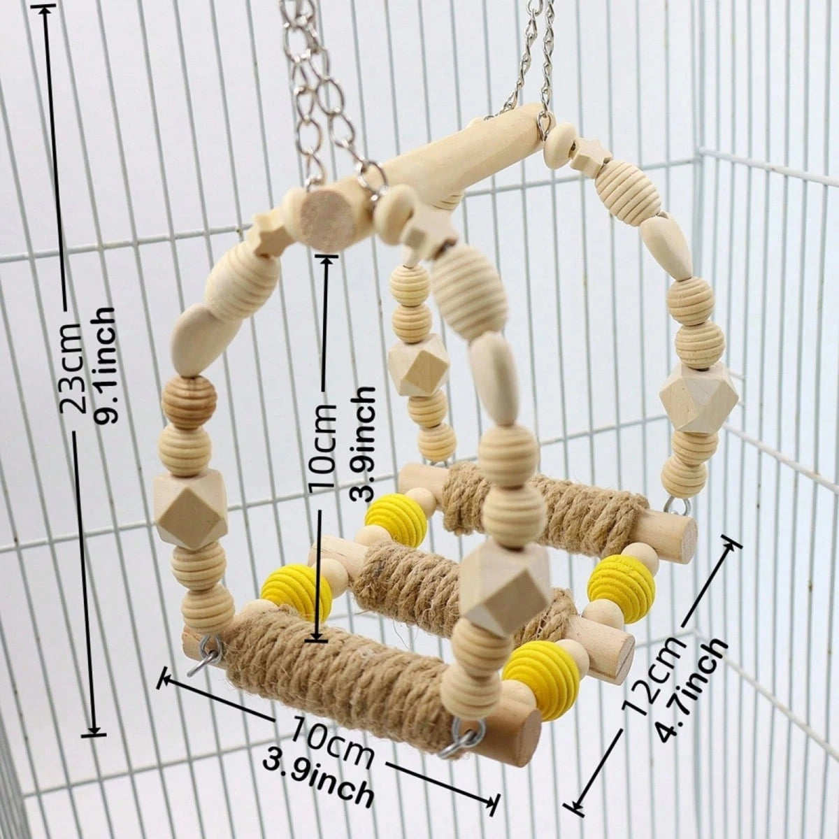 Bird Swings Toys For Parrot Parakeets – Natural Hanging Chew Toy For Conures, Budgerigars, Finches, Lovebirds, Parrots And Small Moderate-Sized Birds