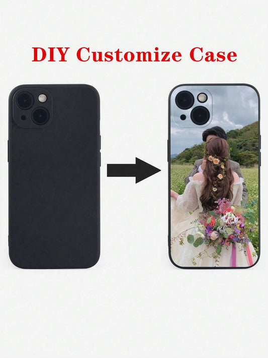 Black DIY Phone Shockproof Case 1pc Personalized Soft Phone Case Customized With Life, Family, Scenery, Wedding Photos, Matching Phone Cases, Gifts For Friends, Mother's Day, Wedding Gift, Anniversary