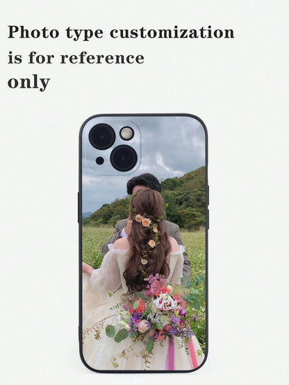 Black DIY Phone Shockproof Case 1pc Personalized Soft Phone Case Customized With Life, Family, Scenery, Wedding Photos, Matching Phone Cases, Gifts For Friends, Mother's Day, Wedding Gift, Anniversary