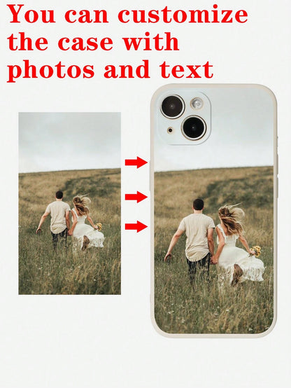 Black DIY Phone Shockproof Case 1pc Personalized Soft Phone Case Customized With Life, Family, Scenery, Wedding Photos, Matching Phone Cases, Gifts For Friends, Mother's Day, Wedding Gift, Anniversary