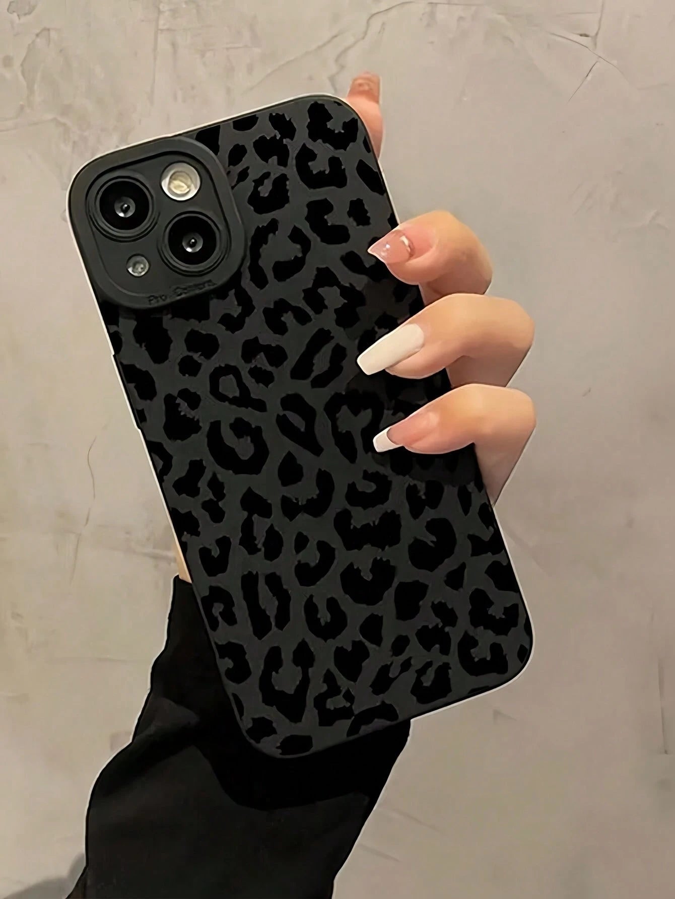 Black Fashion Leopard Print Pattern Cheetah, Leopard Print 1pc Cheetah Pattern Full Coverage Protective Phone Case Compatible With IPhone 15 Pro Max/15 Pro/15/14/13/12/11, Compatible With IPhone 13 Pr