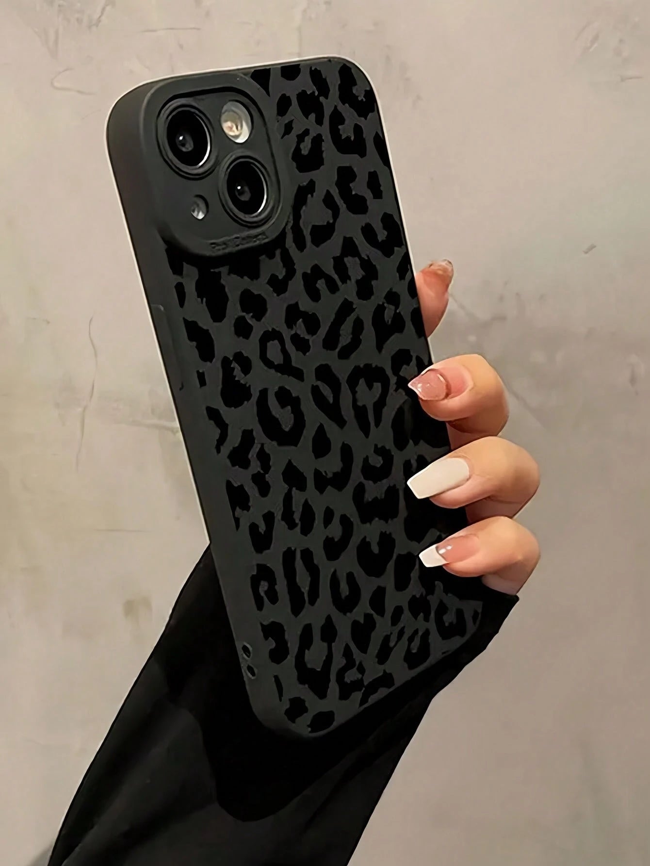 Black Fashion Leopard Print Pattern Cheetah, Leopard Print 1pc Cheetah Pattern Full Coverage Protective Phone Case Compatible With IPhone 15 Pro Max/15 Pro/15/14/13/12/11, Compatible With IPhone 13 Pr