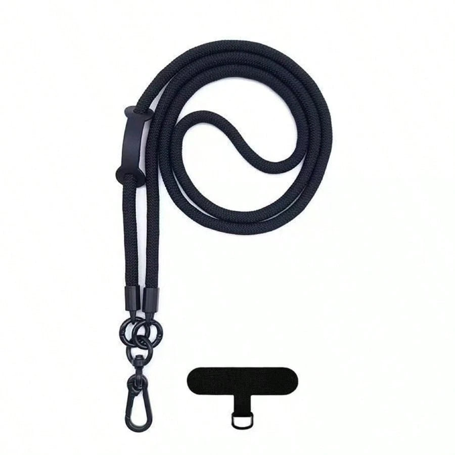 Black Lanyard Patch 1pc Nylon Phone Lanyard, Sturdy Outdoor Crossbody Strap, High-End Accessory For Camera Or Phone Spring Gift
