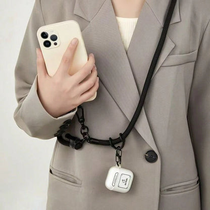 Black Lanyard Patch 1pc Nylon Phone Lanyard, Sturdy Outdoor Crossbody Strap, High-End Accessory For Camera Or Phone Spring Gift