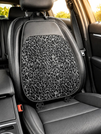 Black Leopard Print Car Seat Covers Full Set, Leopard Animal Print Breathable Car Seat Covers For Front And Rear Seats, Universal All-Season SUV Sedan Truck Van Seat Protector, Luxury Fashion Car Inte