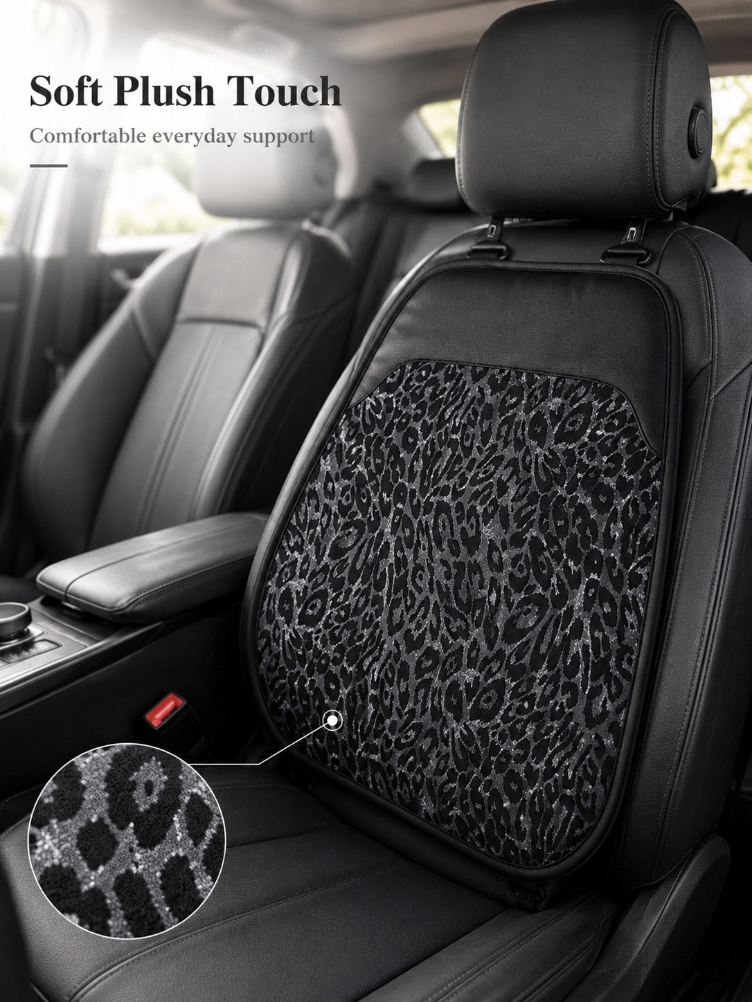 Black Leopard Print Car Seat Covers Full Set, Leopard Animal Print Breathable Car Seat Covers For Front And Rear Seats, Universal All-Season SUV Sedan Truck Van Seat Protector, Luxury Fashion Car Inte