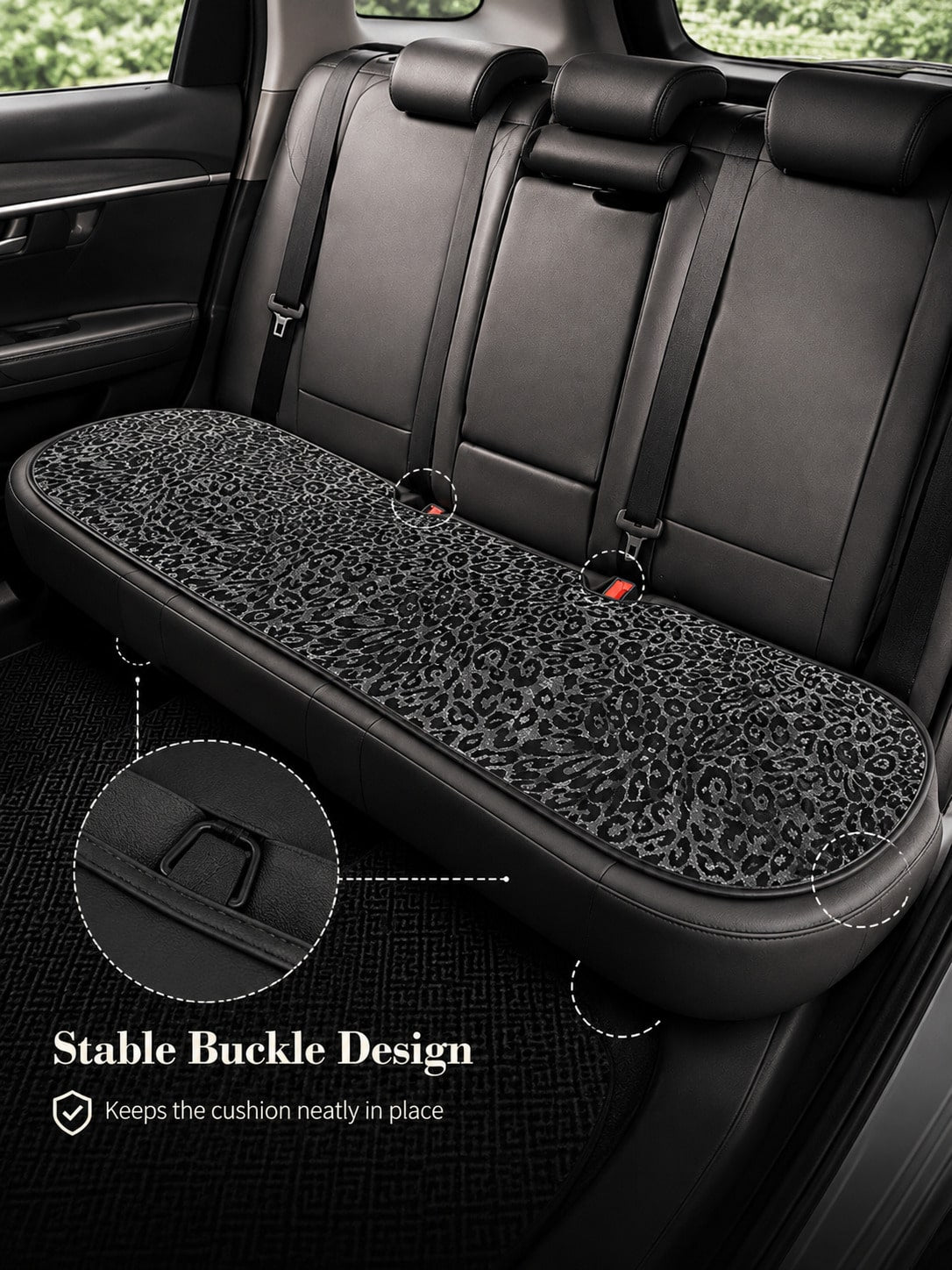 Black Leopard Print Car Seat Covers Full Set, Leopard Animal Print Breathable Car Seat Covers For Front And Rear Seats, Universal All-Season SUV Sedan Truck Van Seat Protector, Luxury Fashion Car Inte