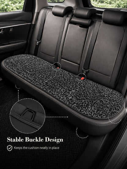 Black Leopard Print Car Seat Covers Full Set, Leopard Animal Print Breathable Car Seat Covers For Front And Rear Seats, Universal All-Season SUV Sedan Truck Van Seat Protector, Luxury Fashion Car Inte