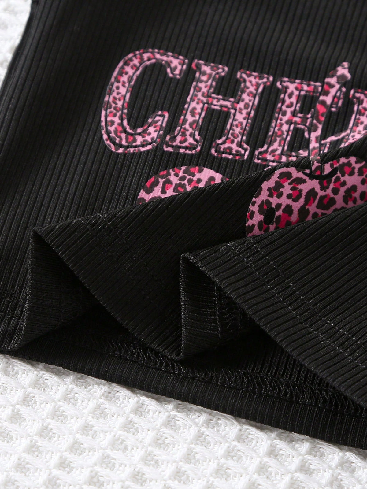 Black Pink Cute Baby Girl Clothes,Vintage Fuchsia Leopard Print Camisole And Tight Shorts Set,Summer Vacation Outfit With Bow,Minimalist 0 To 3 Months