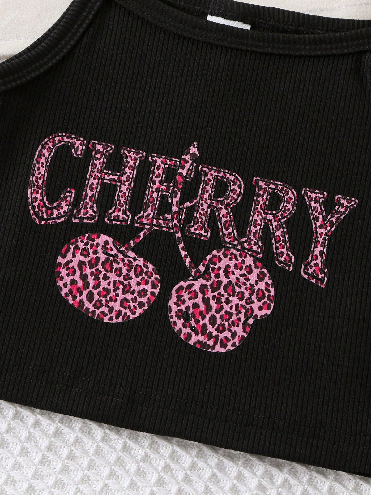 Black Pink Cute Baby Girl Clothes,Vintage Fuchsia Leopard Print Camisole And Tight Shorts Set,Summer Vacation Outfit With Bow,Minimalist 0 To 3 Months
