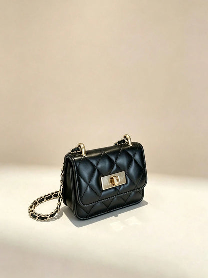 Black Rhombus Chain Bag Women's New High-End Small Square Bag Fashion Shoulder Crossbody Bag Versatile Underarm Bag Suitable For Shopping, Wallet, Shopping, Young Women, College Students, Newcomers, W