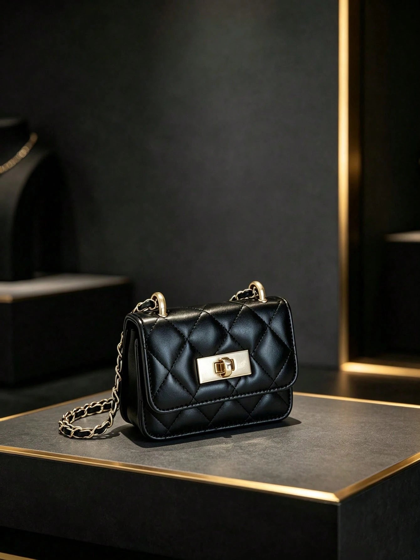Black Rhombus Chain Bag Women's New High-End Small Square Bag Fashion Shoulder Crossbody Bag Versatile Underarm Bag Suitable For Shopping, Wallet, Shopping, Young Women, College Students, Newcomers, W