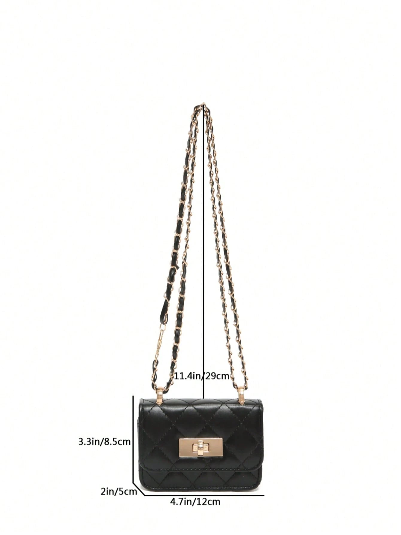 Black Rhombus Chain Bag Women's New High-End Small Square Bag Fashion Shoulder Crossbody Bag Versatile Underarm Bag Suitable For Shopping, Wallet, Shopping, Young Women, College Students, Newcomers, W