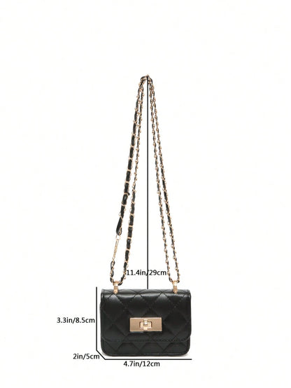Black Rhombus Chain Bag Women's New High-End Small Square Bag Fashion Shoulder Crossbody Bag Versatile Underarm Bag Suitable For Shopping, Wallet, Shopping, Young Women, College Students, Newcomers, W