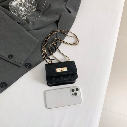 Black Rhombus Chain Bag Women's New High-End Small Square Bag Fashion Shoulder Crossbody Bag Versatile Underarm Bag Suitable For Shopping, Wallet, Shopping, Young Women, College Students, Newcomers, W