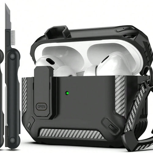 Black Shockproof Case Only Compatible With Original Apple Bluetooth Earphones, Anti-Scratch And Anti-Drop Protective Case, With Cleaning Brush Spring Gift