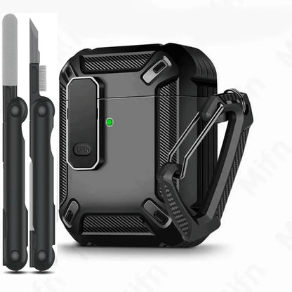Black Shockproof Case Only Compatible With Original Apple Bluetooth Earphones, Anti-Scratch And Anti-Drop Protective Case, With Cleaning Brush Spring Gift