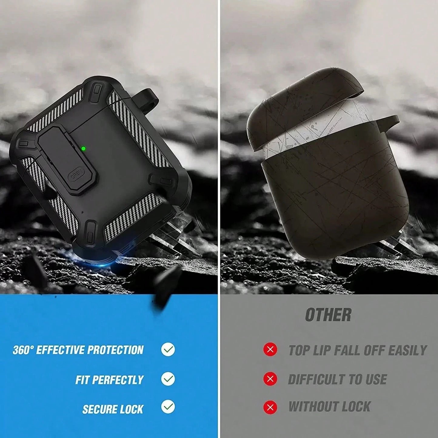 Black Shockproof Case Only Compatible With Original Apple Bluetooth Earphones, Anti-Scratch And Anti-Drop Protective Case, With Cleaning Brush Spring Gift