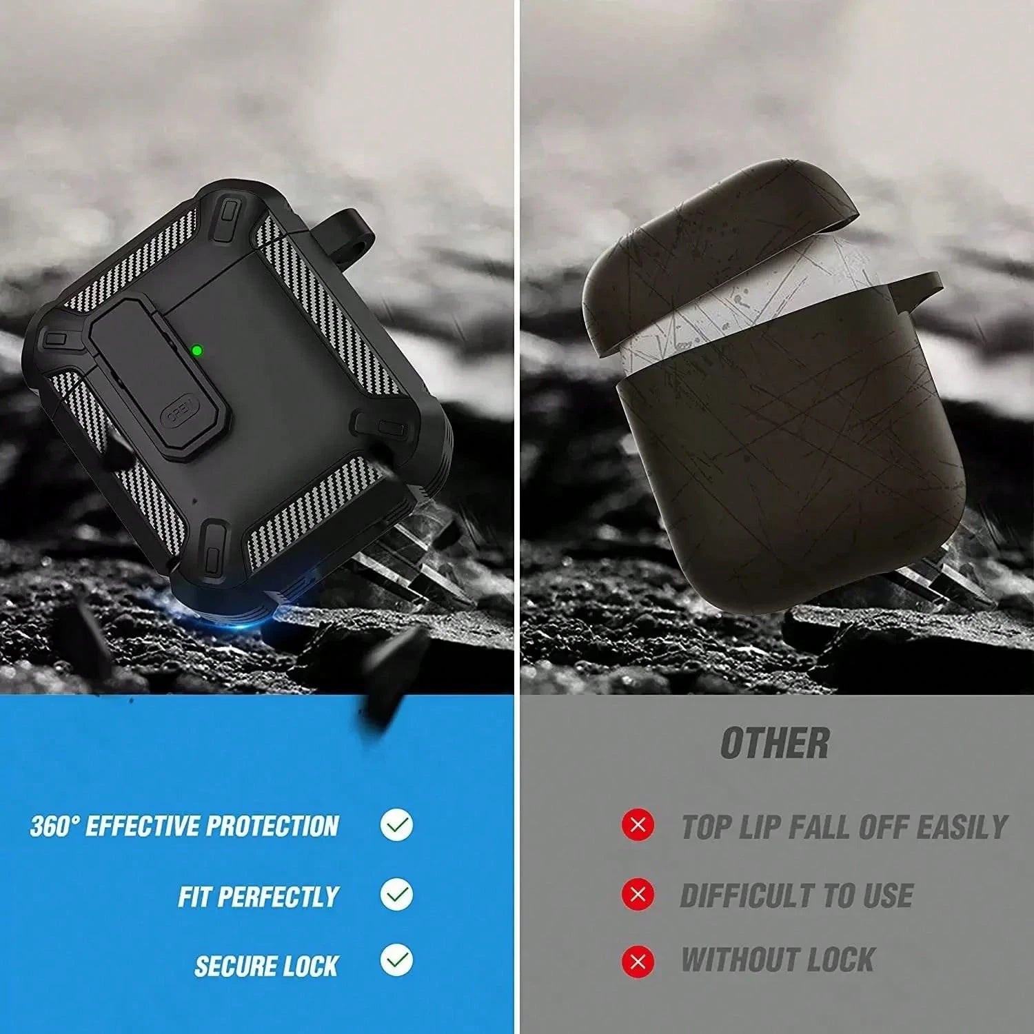 Black Shockproof Case Only Compatible With Original Apple Bluetooth Earphones, Anti-Scratch And Anti-Drop Protective Case, With Cleaning Brush Spring Gift