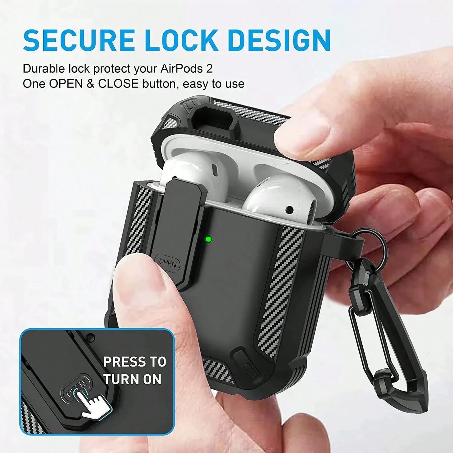 Black Shockproof Case Only Compatible With Original Apple Bluetooth Earphones, Anti-Scratch And Anti-Drop Protective Case, With Cleaning Brush Spring Gift