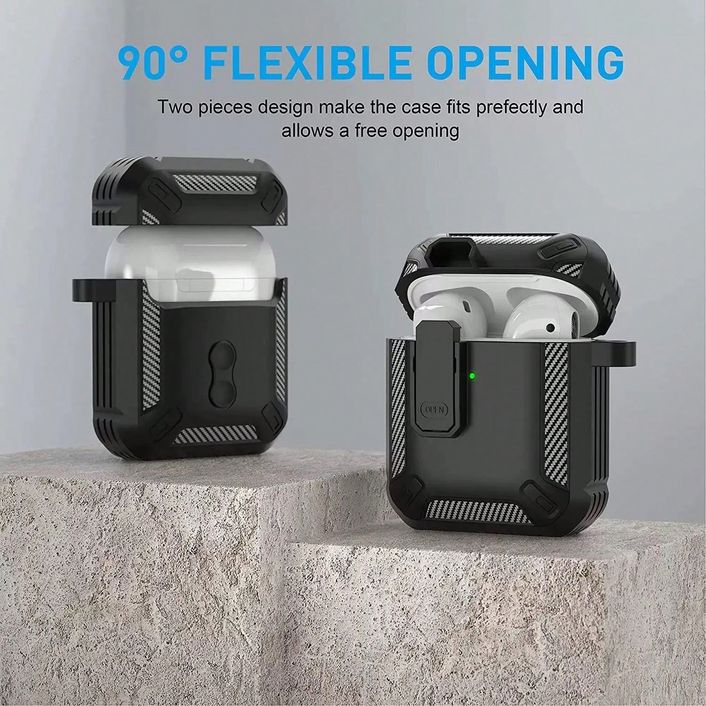 Black Shockproof Case Only Compatible With Original Apple Bluetooth Earphones, Anti-Scratch And Anti-Drop Protective Case, With Cleaning Brush Spring Gift