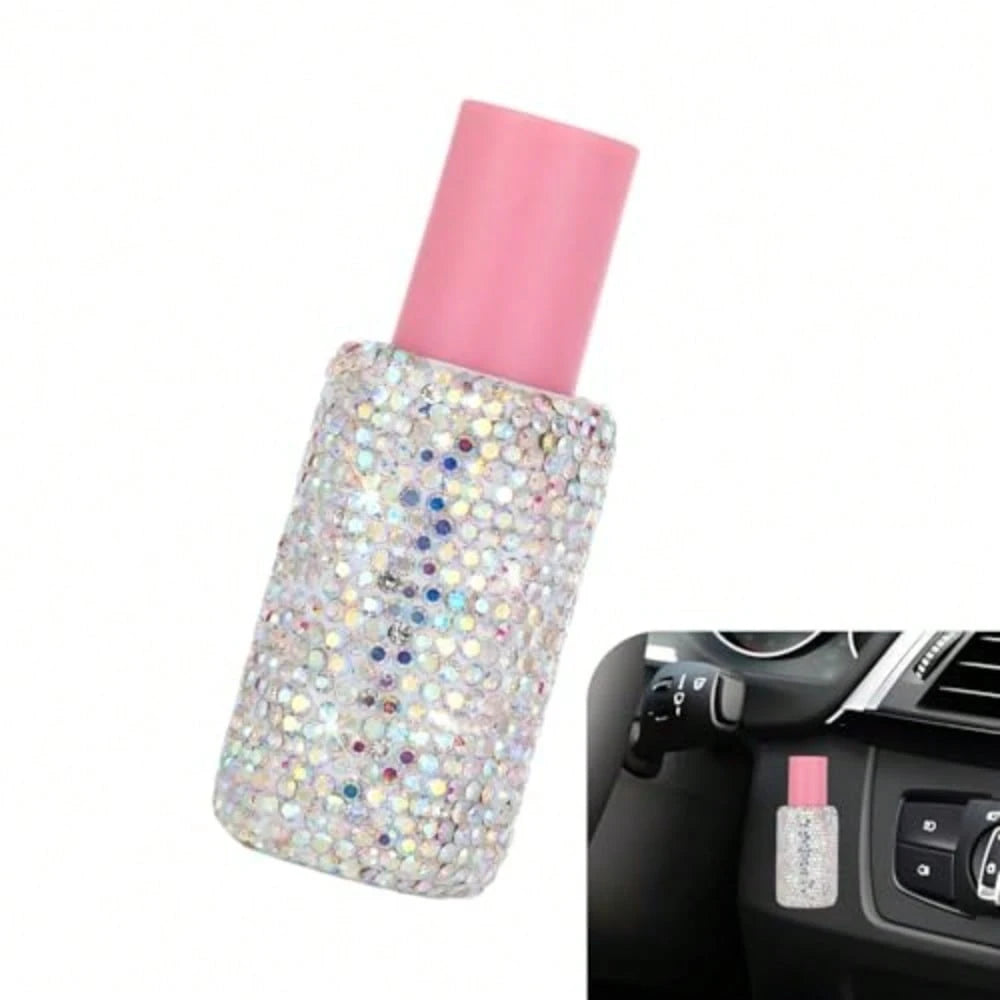 Bling Car Lip Balm Holder, Sparkly Rhinestone Upright Insulating Holder, Fun Car Interior Accessories For Women Girls, Universal For Most Vehicles