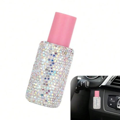 Bling Car Lip Balm Holder, Sparkly Rhinestone Upright Insulating Holder, Fun Car Interior Accessories For Women Girls, Universal For Most Vehicles