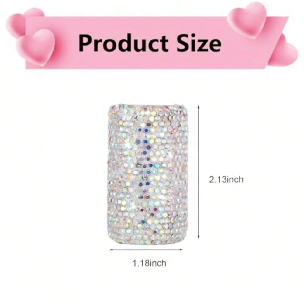 Bling Car Lip Balm Holder, Sparkly Rhinestone Upright Insulating Holder, Fun Car Interior Accessories For Women Girls, Universal For Most Vehicles