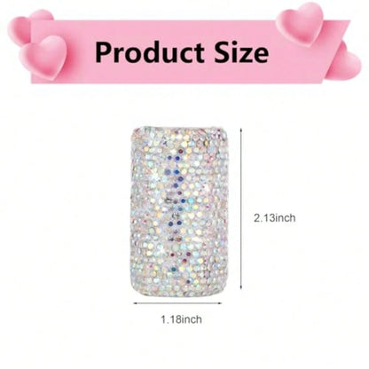 Bling Car Lip Balm Holder, Sparkly Rhinestone Upright Insulating Holder, Fun Car Interior Accessories For Women Girls, Universal For Most Vehicles