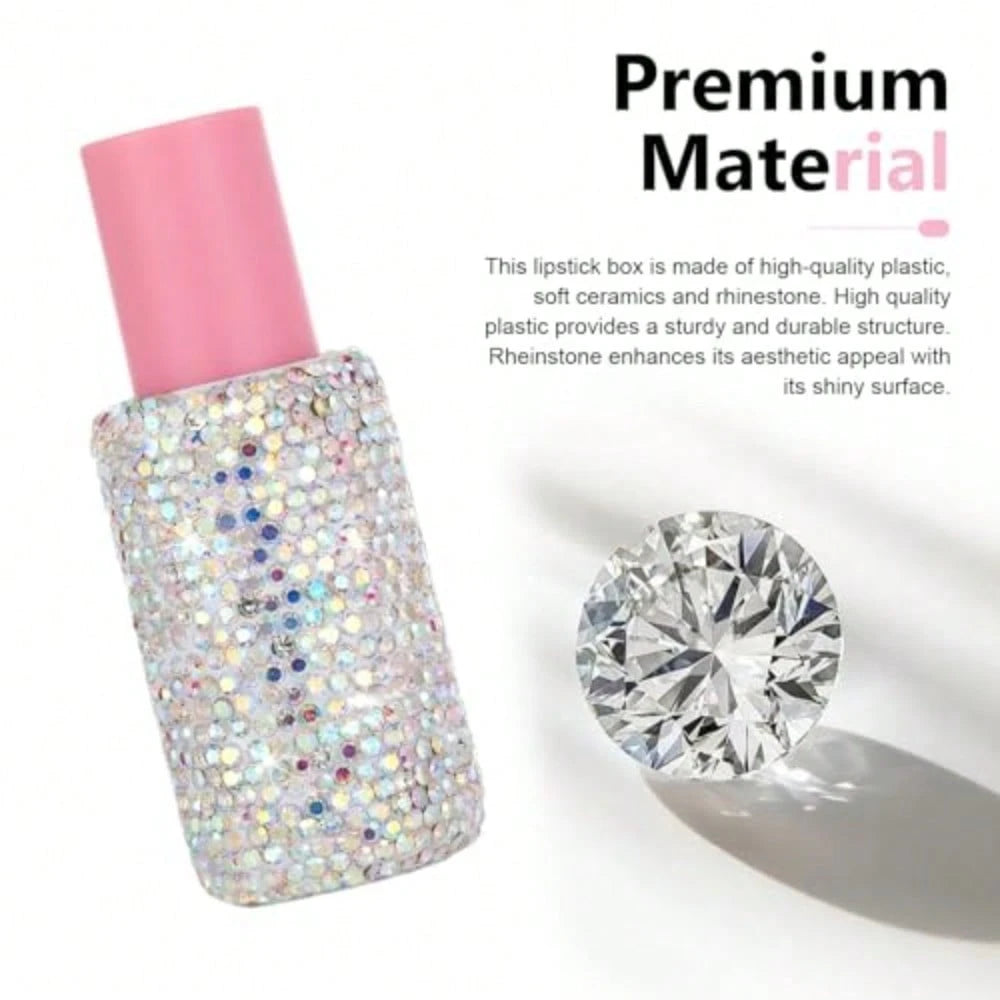 Bling Car Lip Balm Holder, Sparkly Rhinestone Upright Insulating Holder, Fun Car Interior Accessories For Women Girls, Universal For Most Vehicles