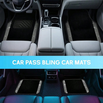 Bling Sparkle Artificial Diamond Car Floor Mats Full Set 4PCS, Anti-Slip Liner Universal Fit Most Vehicle SUV Truck Cute Car Carpets For Ladies(Note: This Product Is A Simulated Diamond Patch And Does