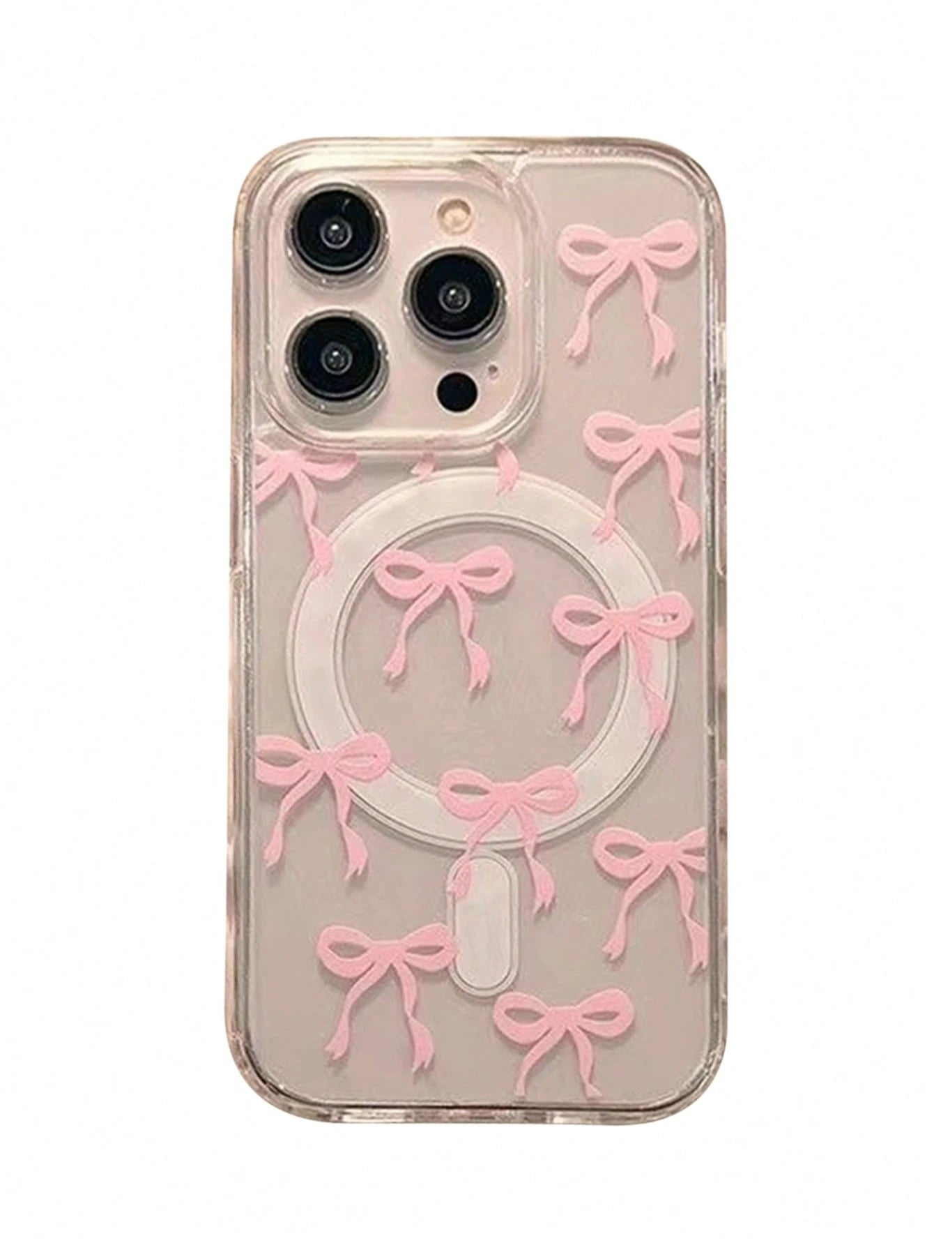 Blue Bowknot Element Fashion Patterns Transparent Magnetic Skin-Friendly Phone Case Compatible With Iphone 16 Pro Max/15/14/13/12/11 S25U S24U S23U A16 A15 A35 A36 Protective Cover Waterproof Shockpro