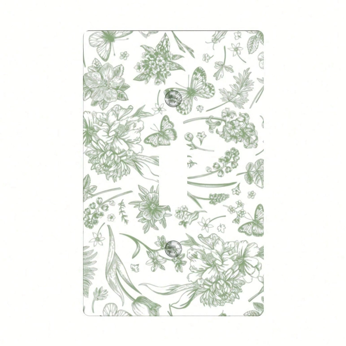 Bohemian Green Foliage Floral Switch Outlet Cover Easy Install No Wiring Compatible Single Double Switch Modern Farmhouse Housewarming Gift For Bedroo