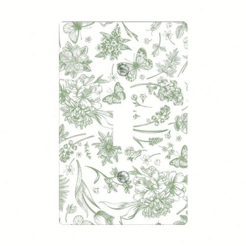 Bohemian Green Foliage Floral Switch Outlet Cover Easy Install No Wiring Compatible Single Double Switch Modern Farmhouse Housewarming Gift For Bedroo