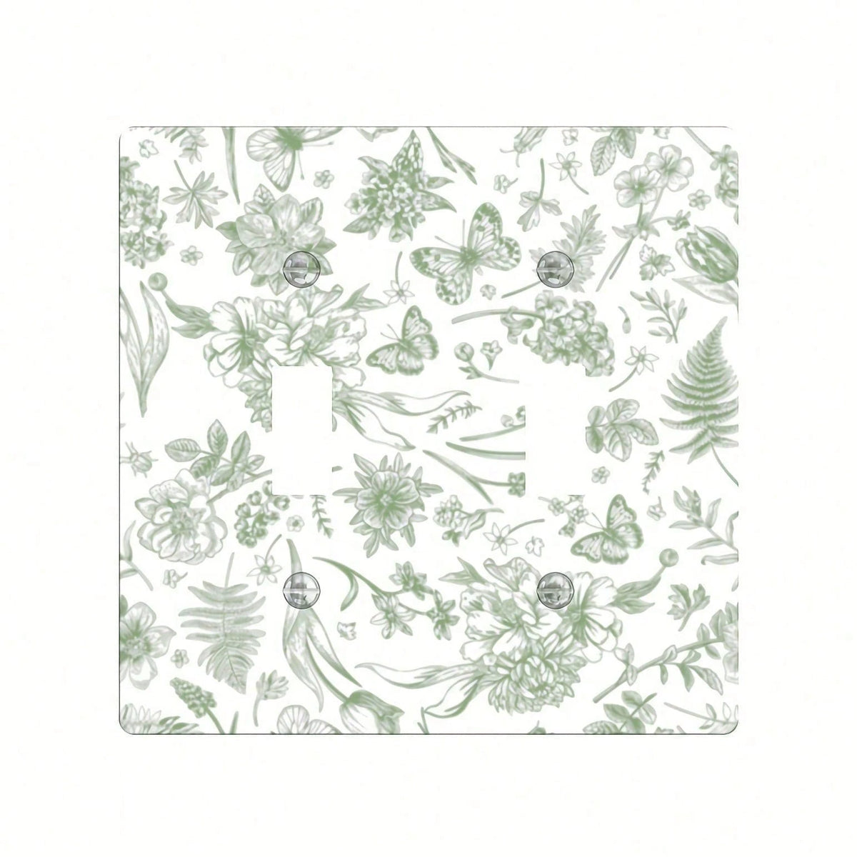 Bohemian Green Foliage Floral Switch Outlet Cover Easy Install No Wiring Compatible Single Double Switch Modern Farmhouse Housewarming Gift For Bedroo