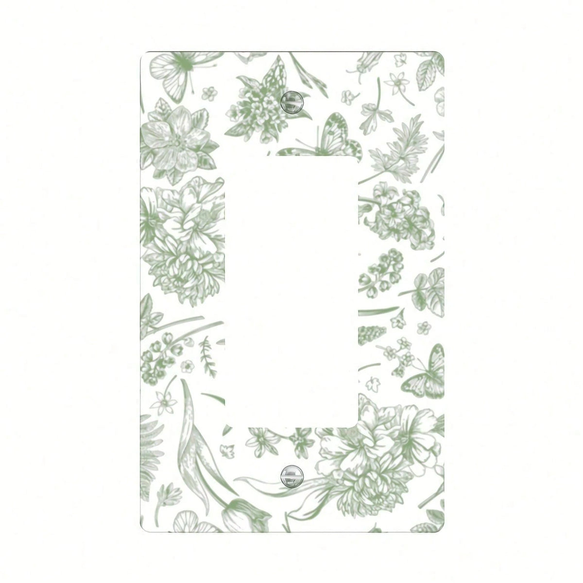 Bohemian Green Foliage Floral Switch Outlet Cover Easy Install No Wiring Compatible Single Double Switch Modern Farmhouse Housewarming Gift For Bedroo