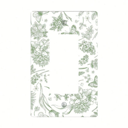 Bohemian Green Foliage Floral Switch Outlet Cover Easy Install No Wiring Compatible Single Double Switch Modern Farmhouse Housewarming Gift For Bedroo