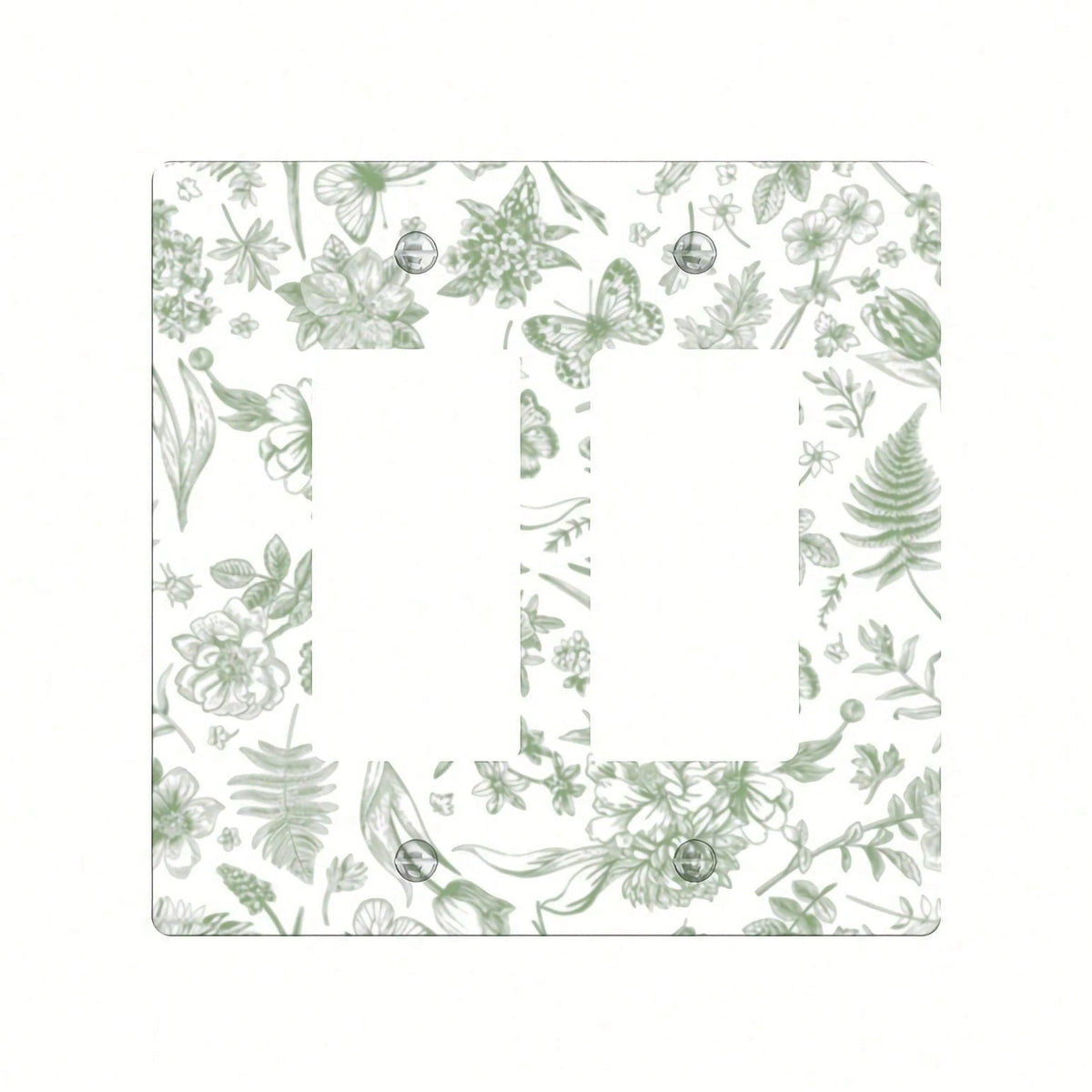 Bohemian Green Foliage Floral Switch Outlet Cover Easy Install No Wiring Compatible Single Double Switch Modern Farmhouse Housewarming Gift For Bedroo