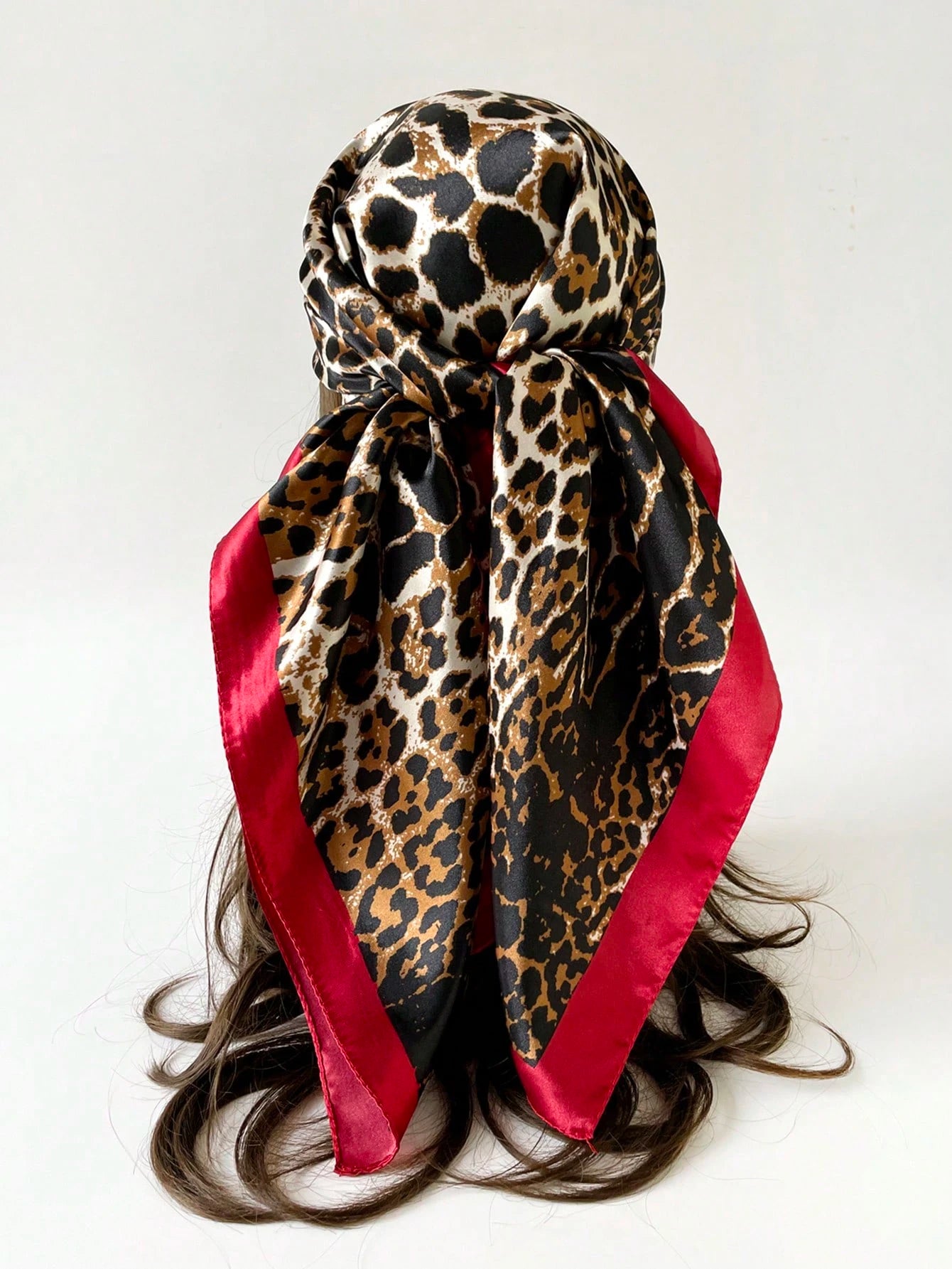 Bohemian Style Women's Leopard Print Scarf, Casual, For Nighttime Wrap, Sleeping And Daily Wear, Headpiece Or Dress Accessory